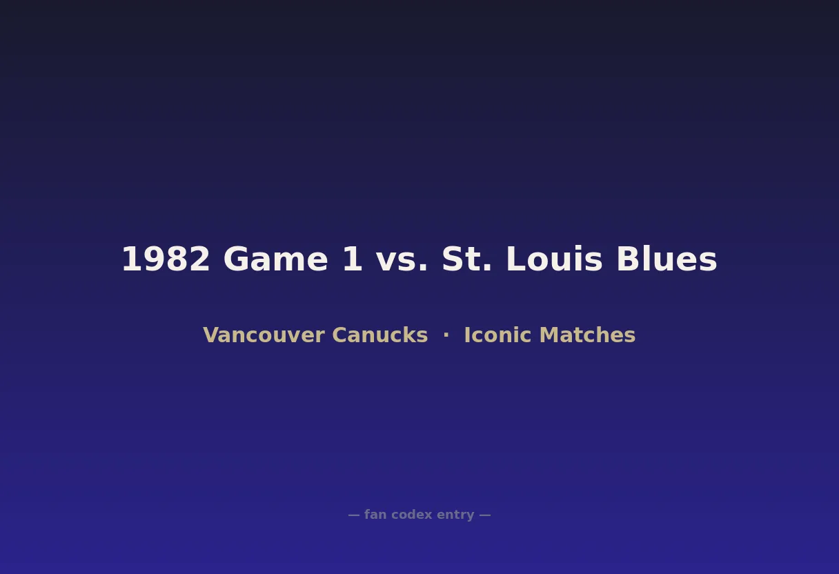 1982 Game 1 vs. St. Louis Blues