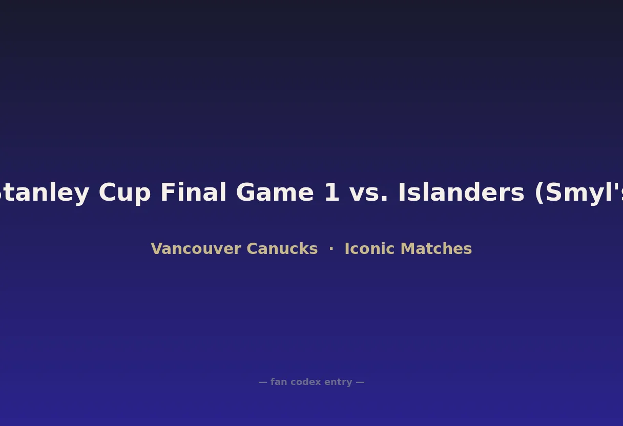 1982 Stanley Cup Final Game 1 vs. Islanders (Smyl's goal)