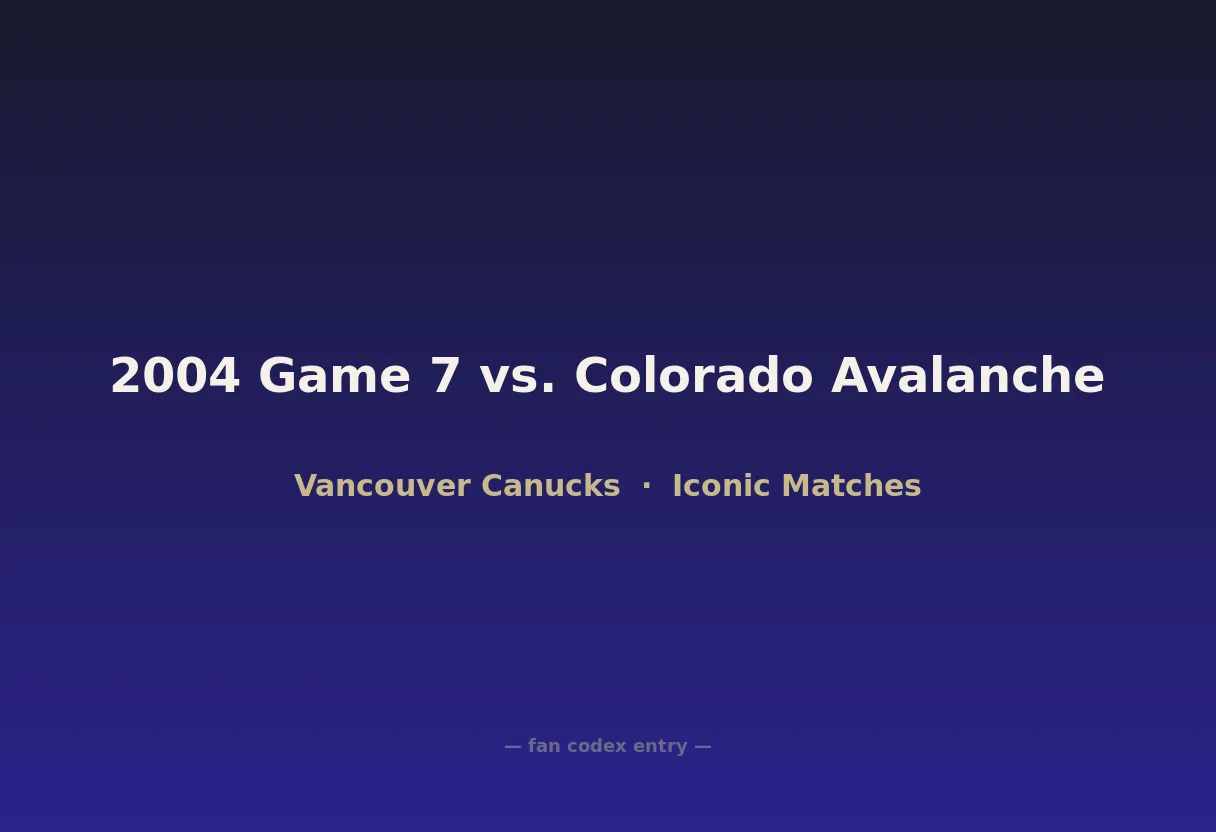 2004 Game 7 vs. Colorado Avalanche