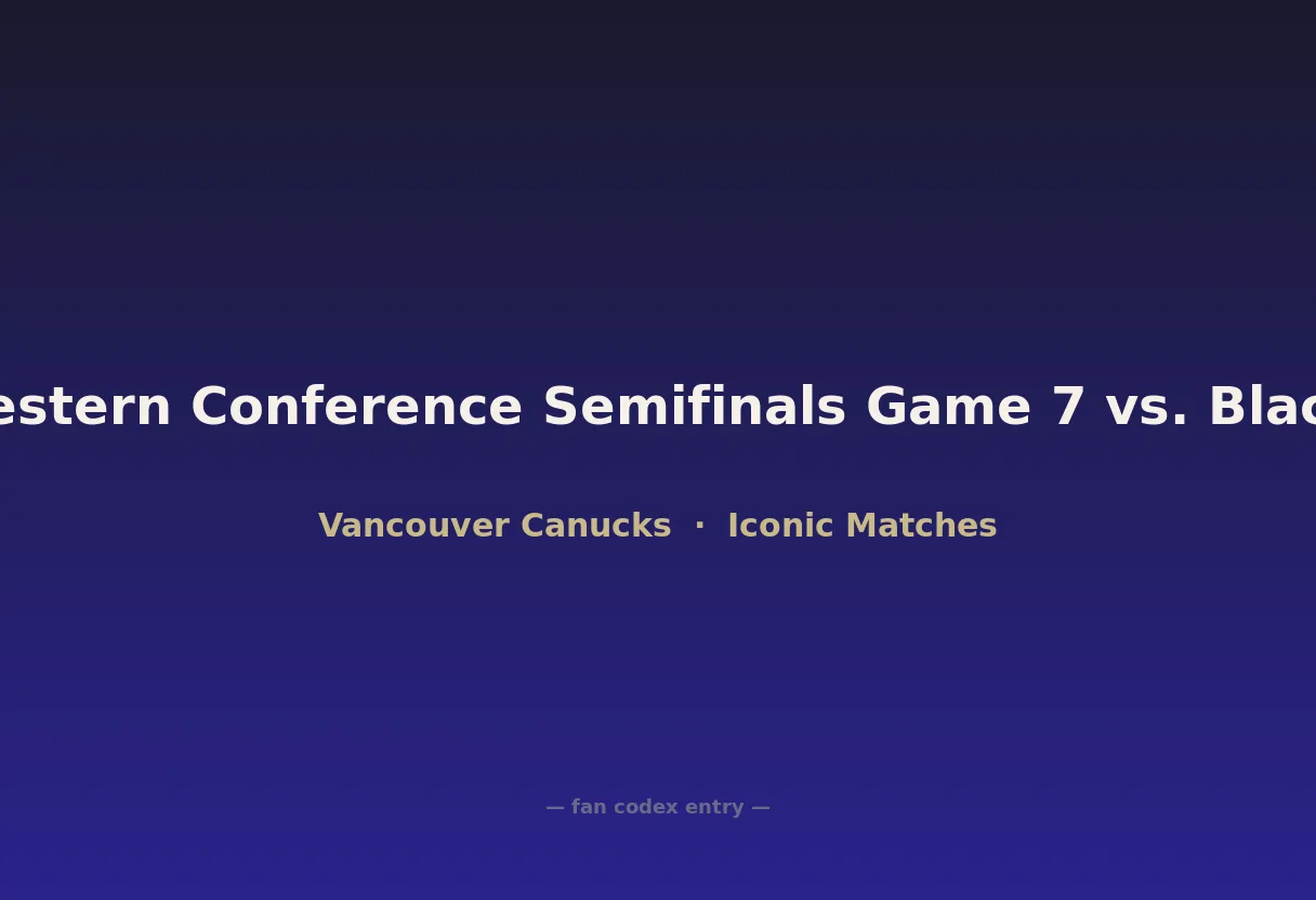 2011 Western Conference Semifinals Game 7 vs. Blackhawks